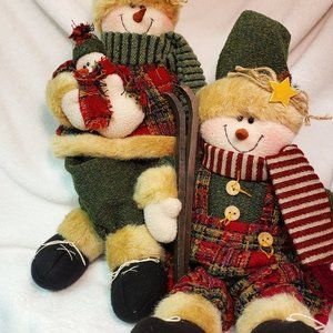 Set of Large Sitting Snowman